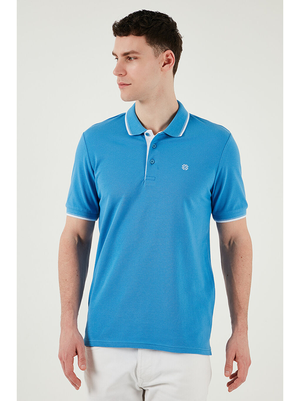 Siyah Pamuklu Slim Fit Şerit Detaylı Düğmeli Polo Yaka 5'li Paket %100 Pamuk Tişört 5902118S5-1