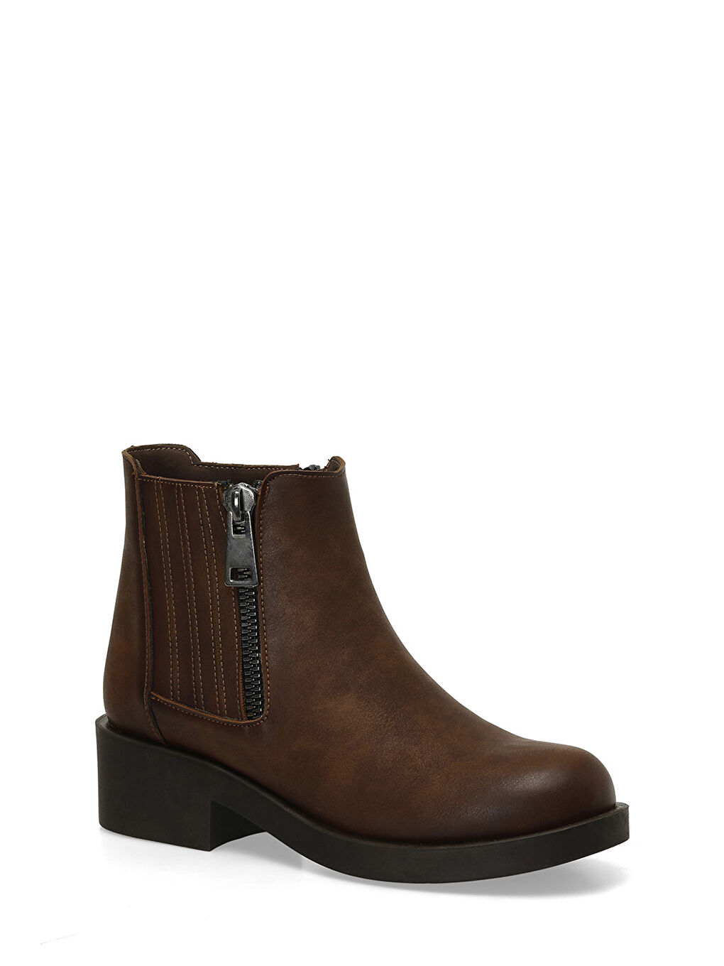 Kahverengi 24K-855 4PR Taba Kadın Düz Bot-1