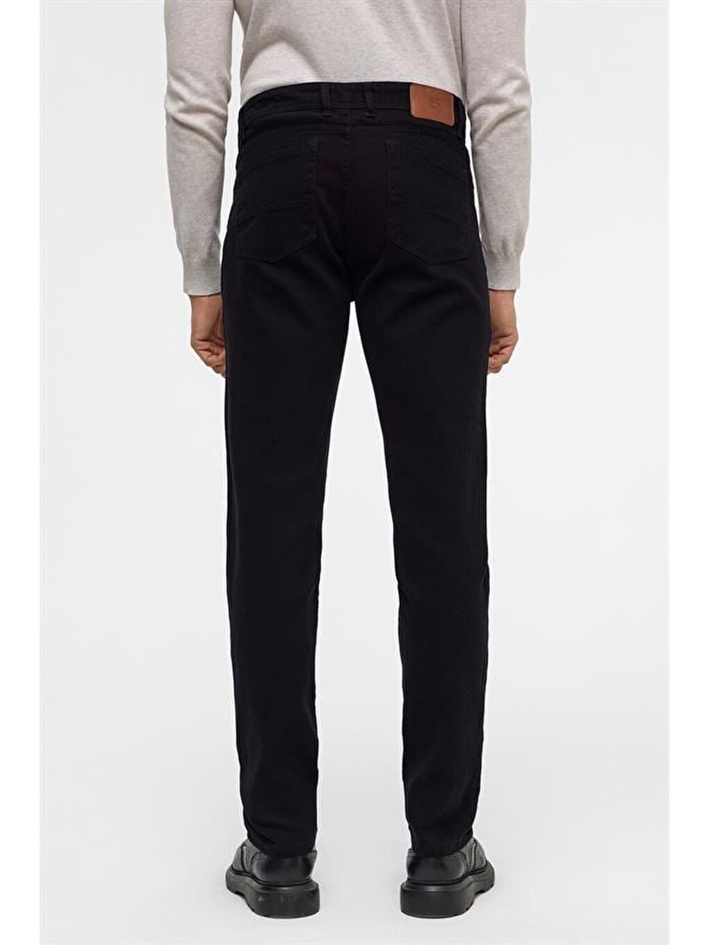 Siyah Slim 5 Cep Kalıp Düz Pantolon-11