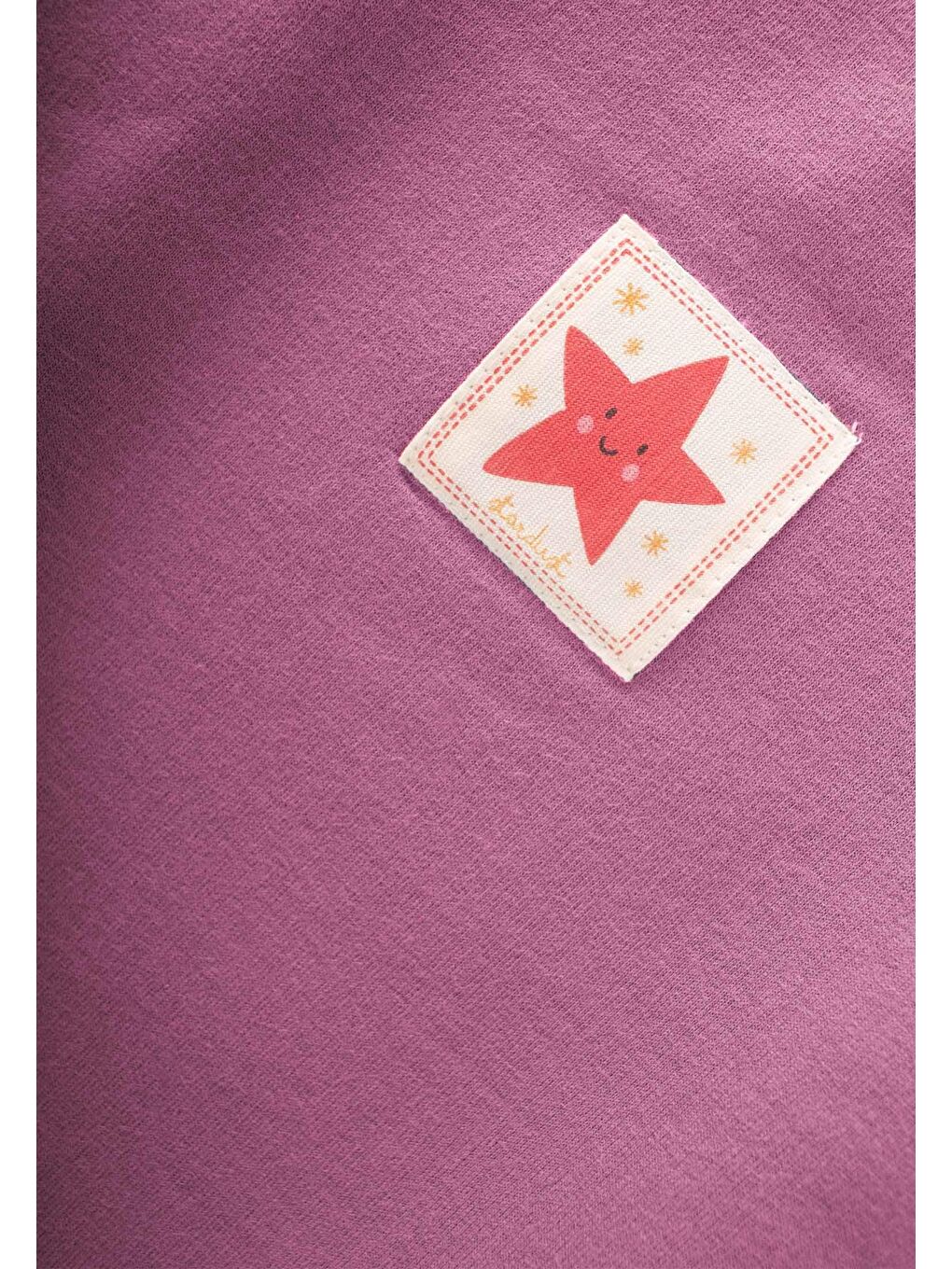 Etiket Detaylı Sweatshirt Takım 1-7 Yaş Fuşya-2