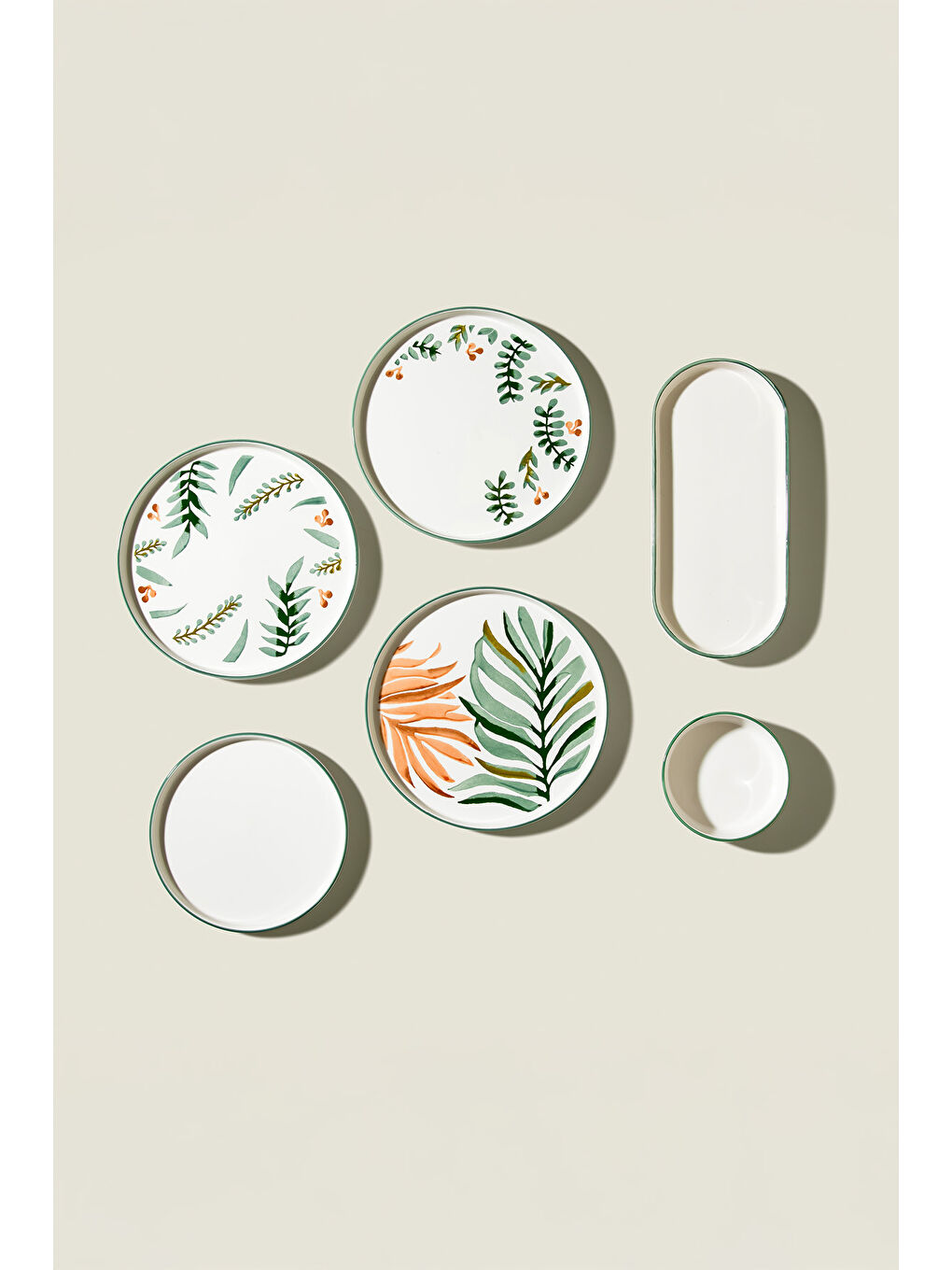 Yeşil Leafy Garden 6 Kişilik 15 Parça Seramik Kahvaltı Takımı-2