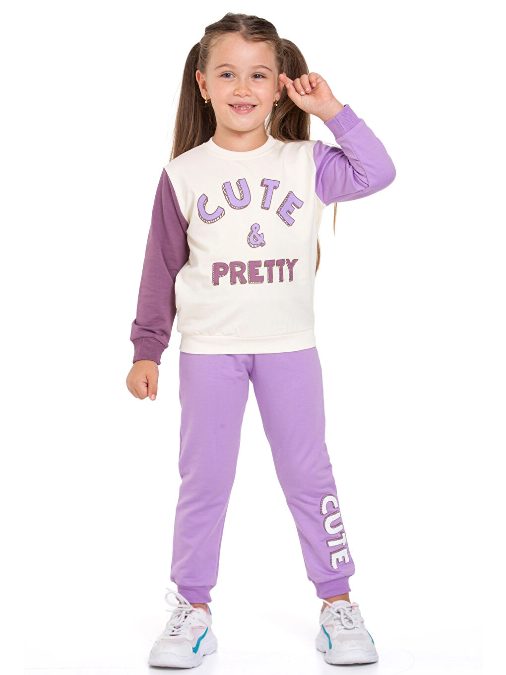 Lila Cute & Pretty Baskılı Takım 74152