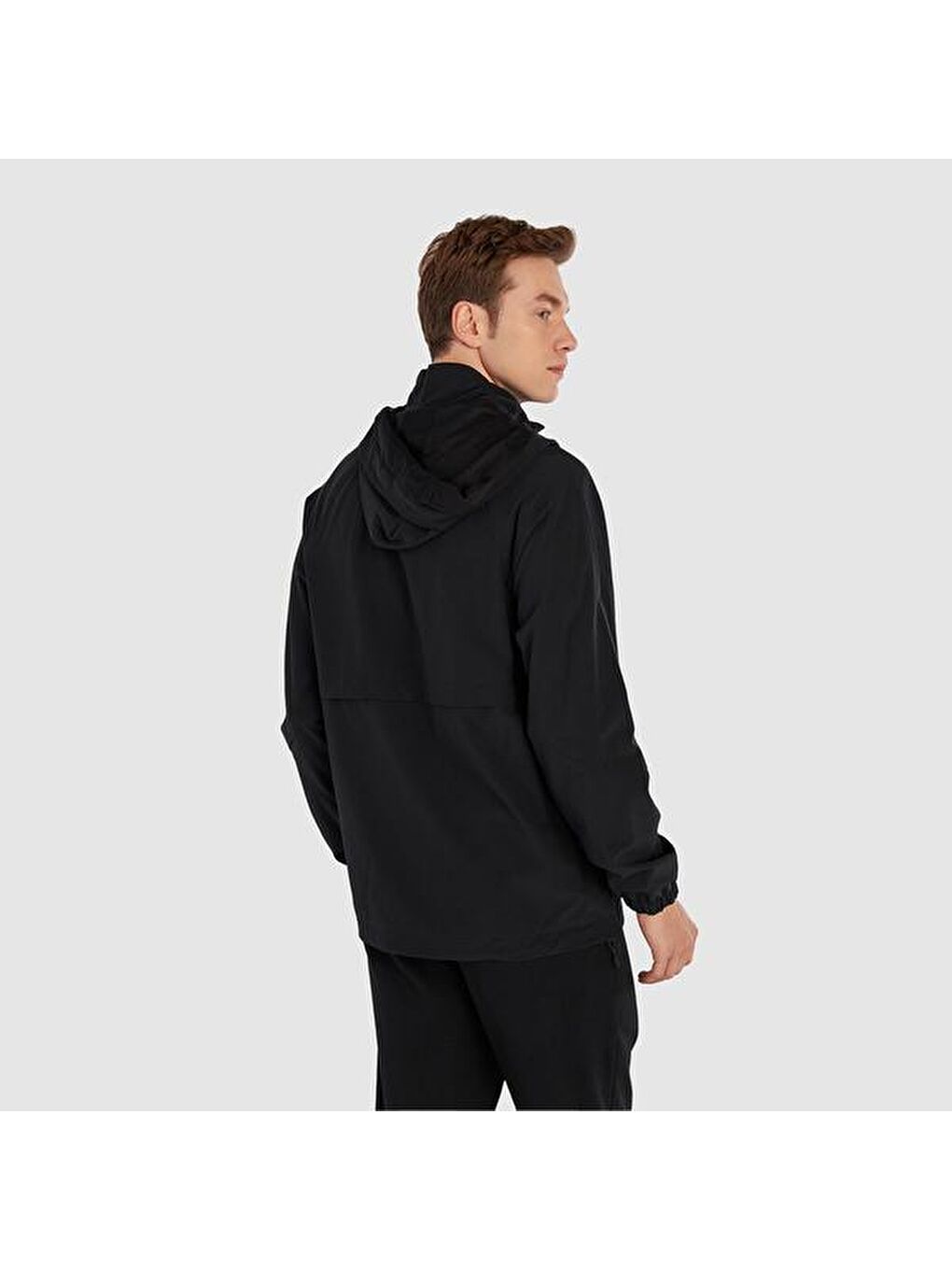 Jerik Erkek Siyah Kapüşonlu Fermuarlı Sweatshirt-1