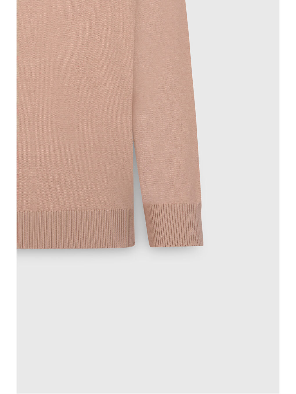 Erkek Bej Pamuklu Standart Fit Normal Kesim V Yaka Basic Triko Kazak-7