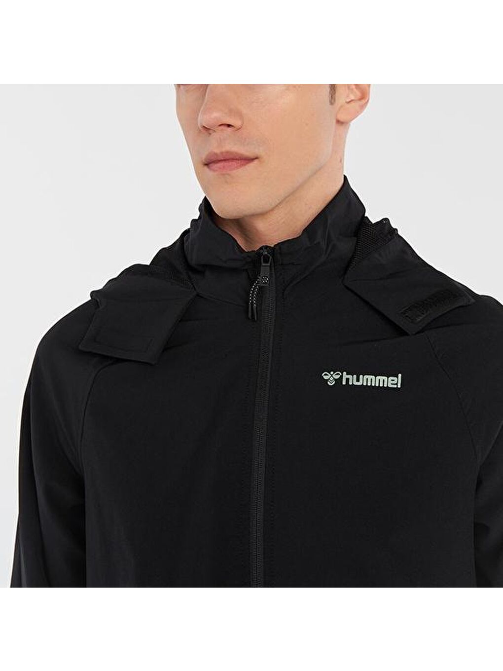 Jerik Erkek Siyah Kapüşonlu Fermuarlı Sweatshirt-2