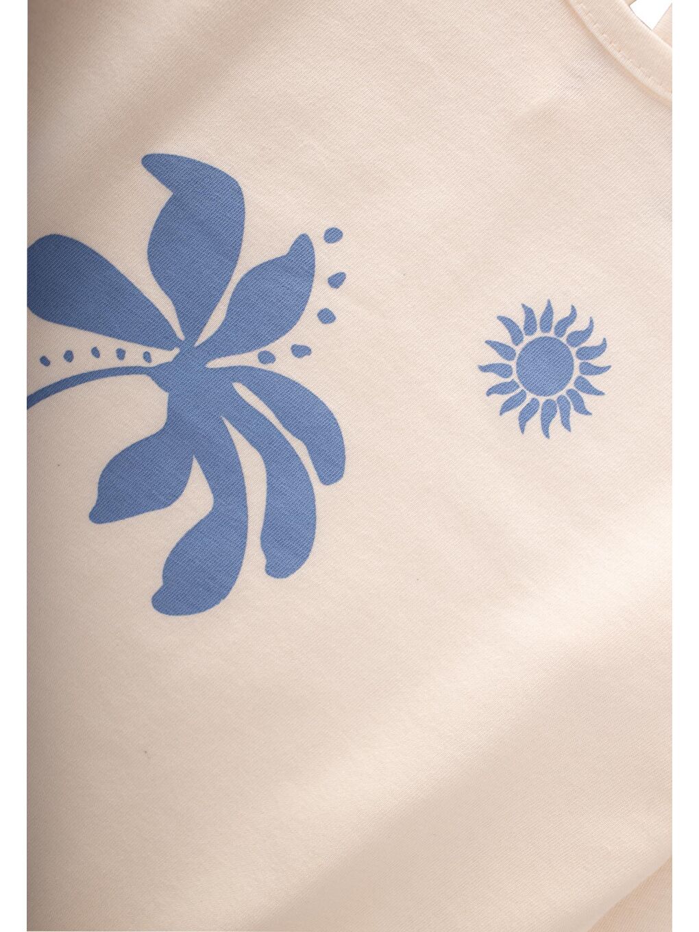 Baskılı T-Shırt Takım 2-10 Yaş Ekru Mavi-2