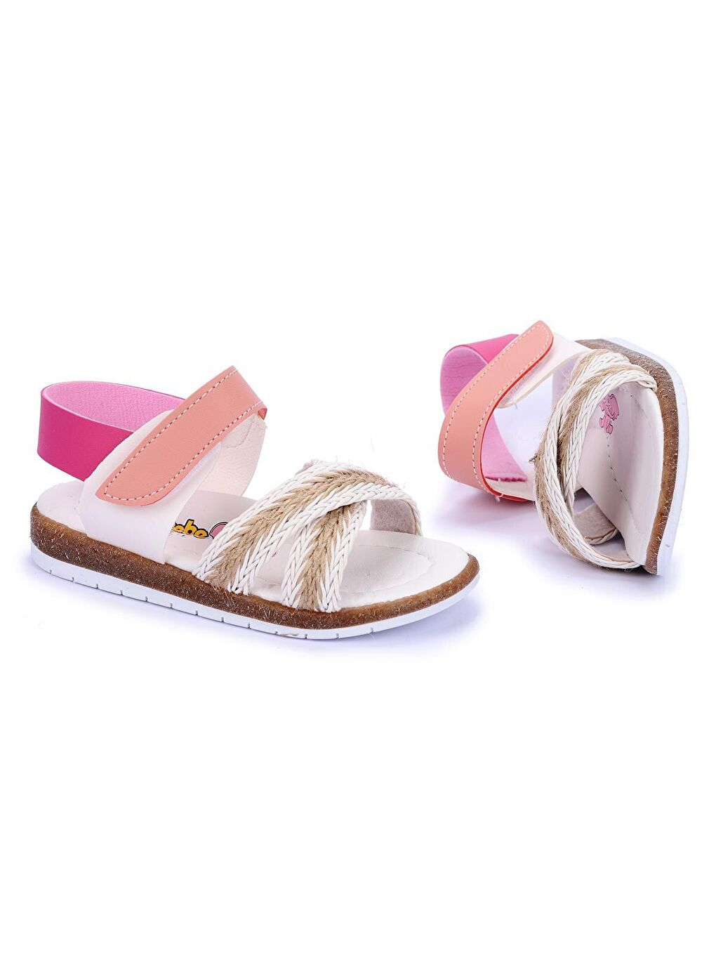 KİKO Beyaz-Fuşya Kız Çocuk Bebe Sandalet Şb 2687-91