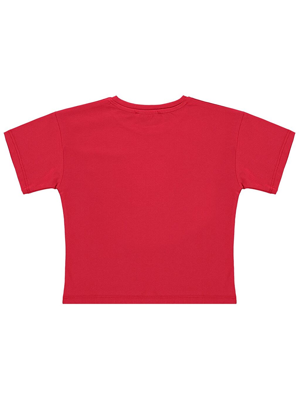 Girls Kalpli 4-9 Yaş Tişört - Kırmızı-1