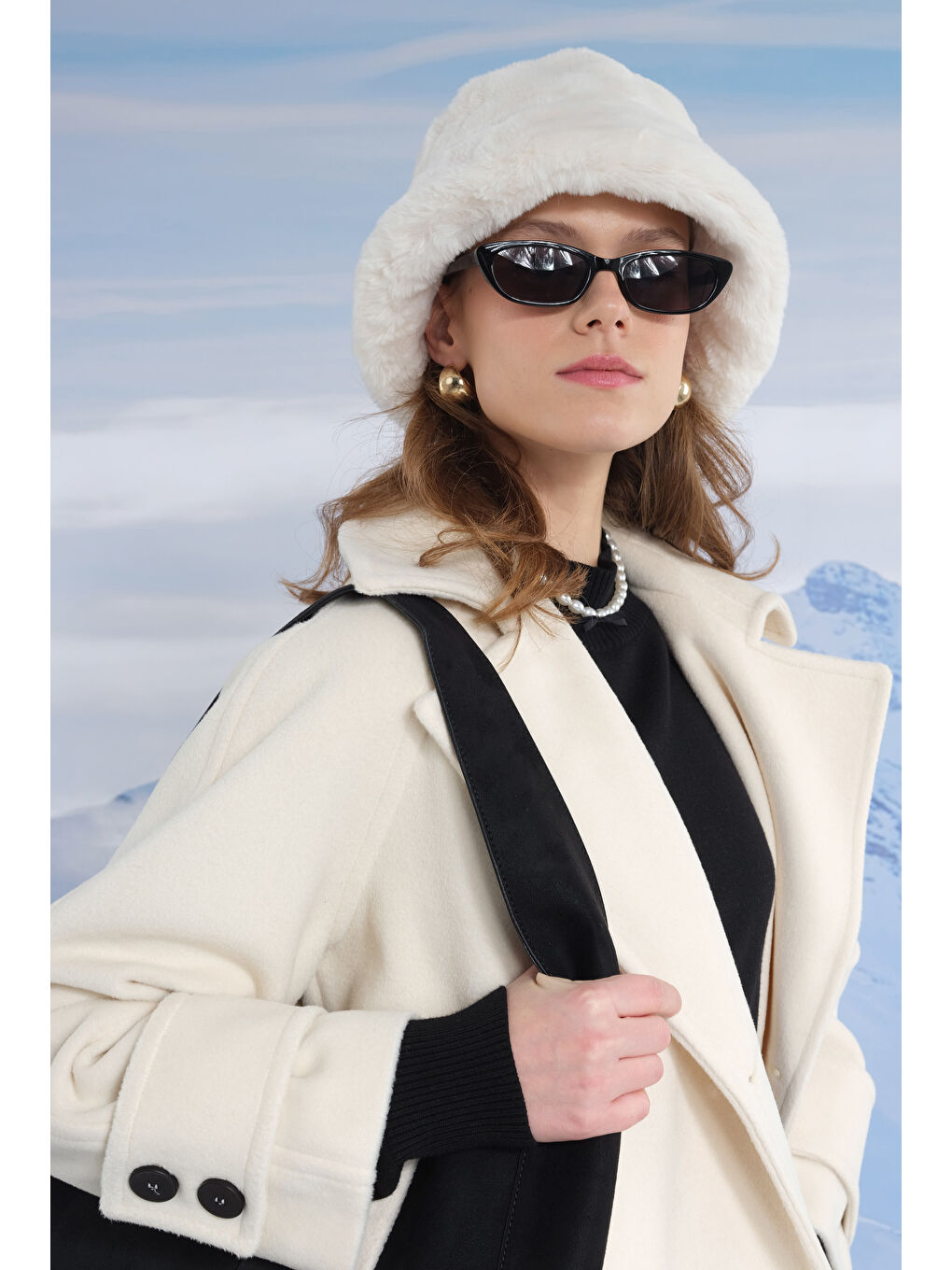 Kısa Kruvaze Kaban Ekru-4