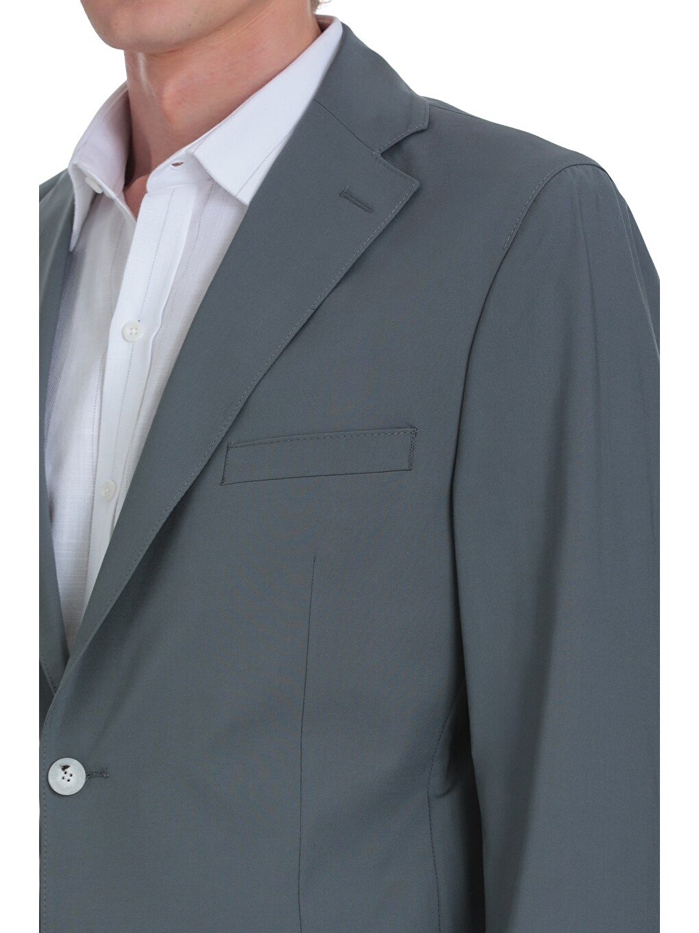 Antrasit Slim Fit Mono Yaka Casual Takım Elbise-3