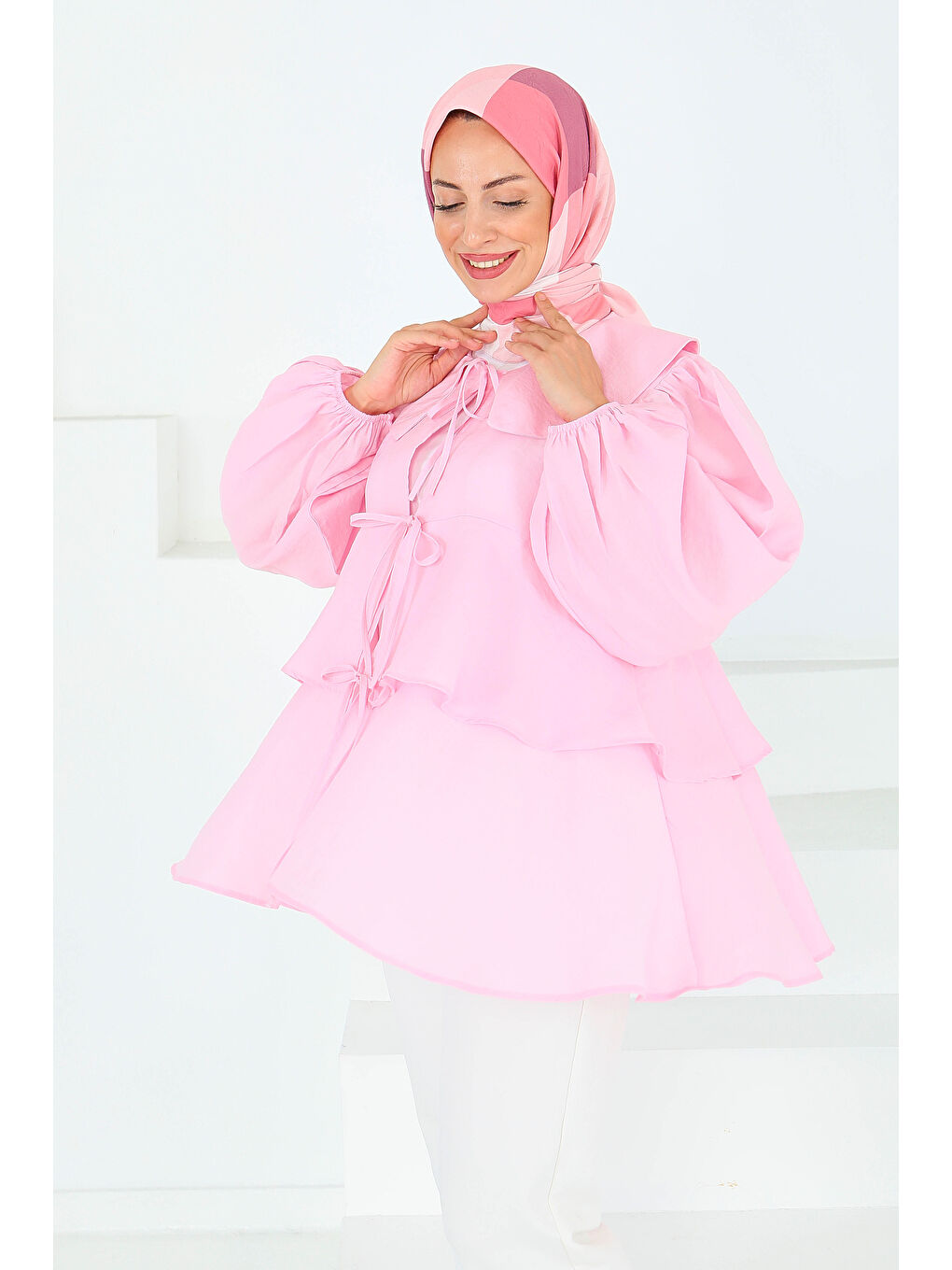 Bağlamalı Gömlek Pembe - 27549