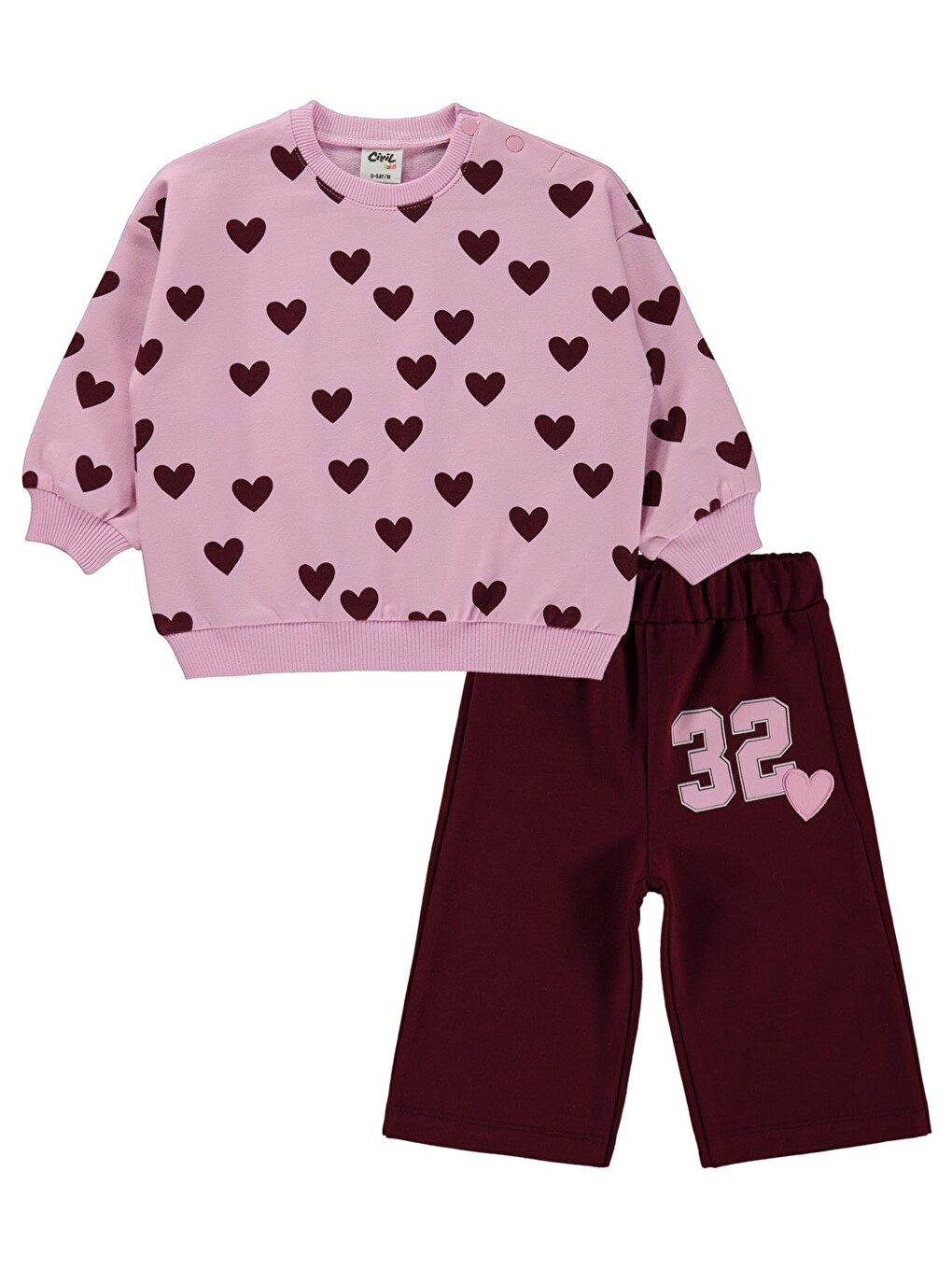Baby Kalp Empirme 6-18 Ay Takım - Pembe-3