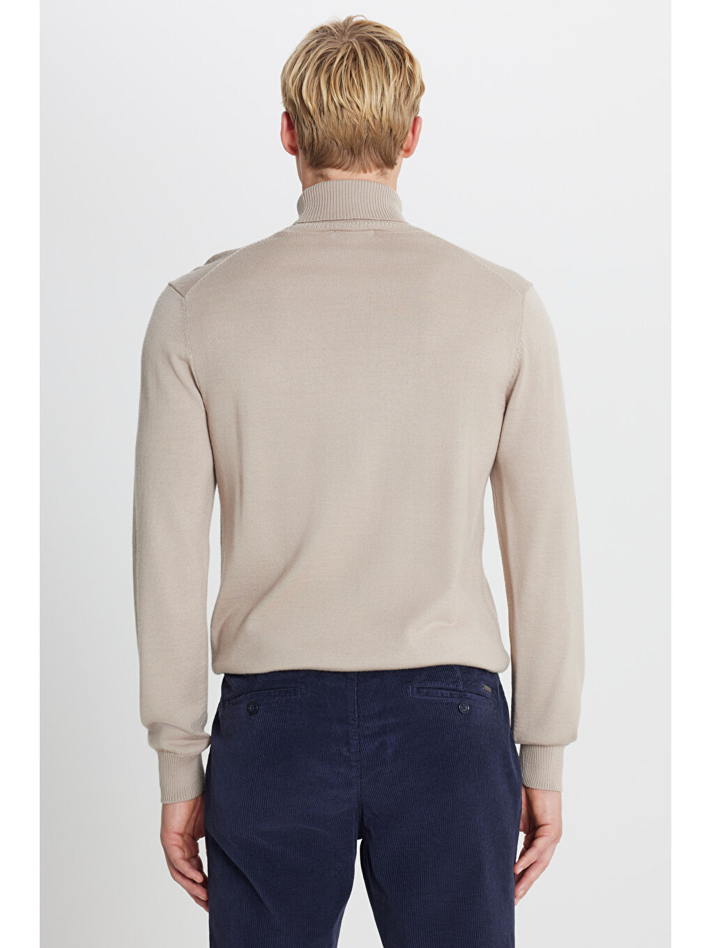 Erkek Bej Melanj Triko Kazak-4