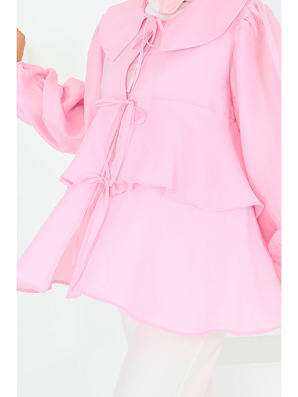 Bağlamalı Gömlek Pembe - 27549-3