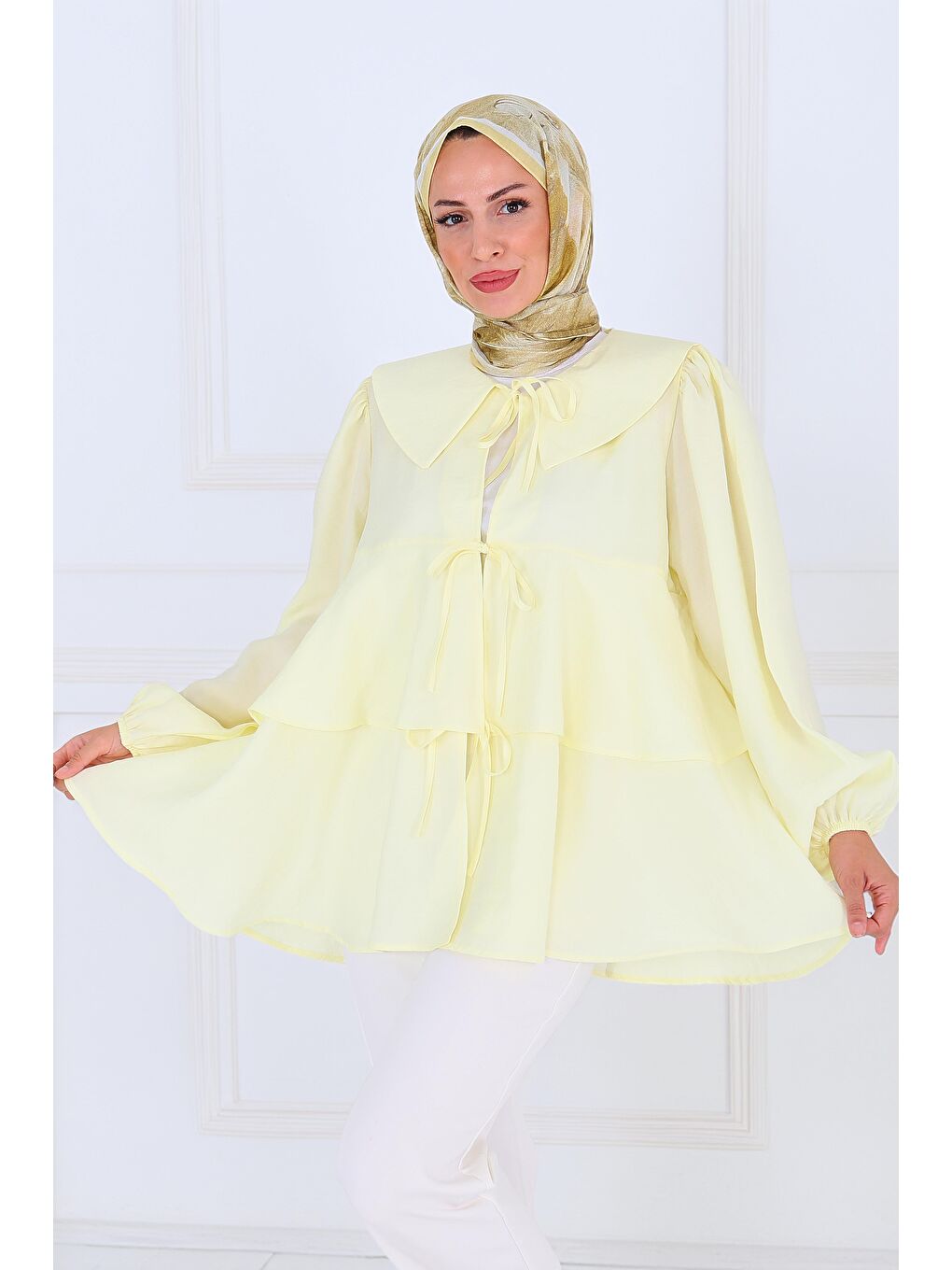 Sarı Bağlamalı Gömlek Sari - 27549-1