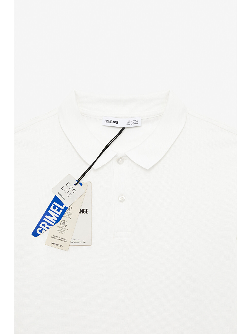 Beyaz SKYLOOM Erkek %100 Pamuk Kısa Kollu Regular Fit BEYAZ Polo Yaka T-shirt-1