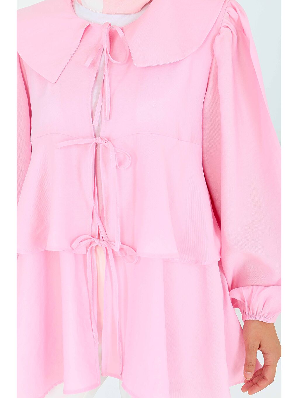 Bağlamalı Gömlek Pembe - 27549-4