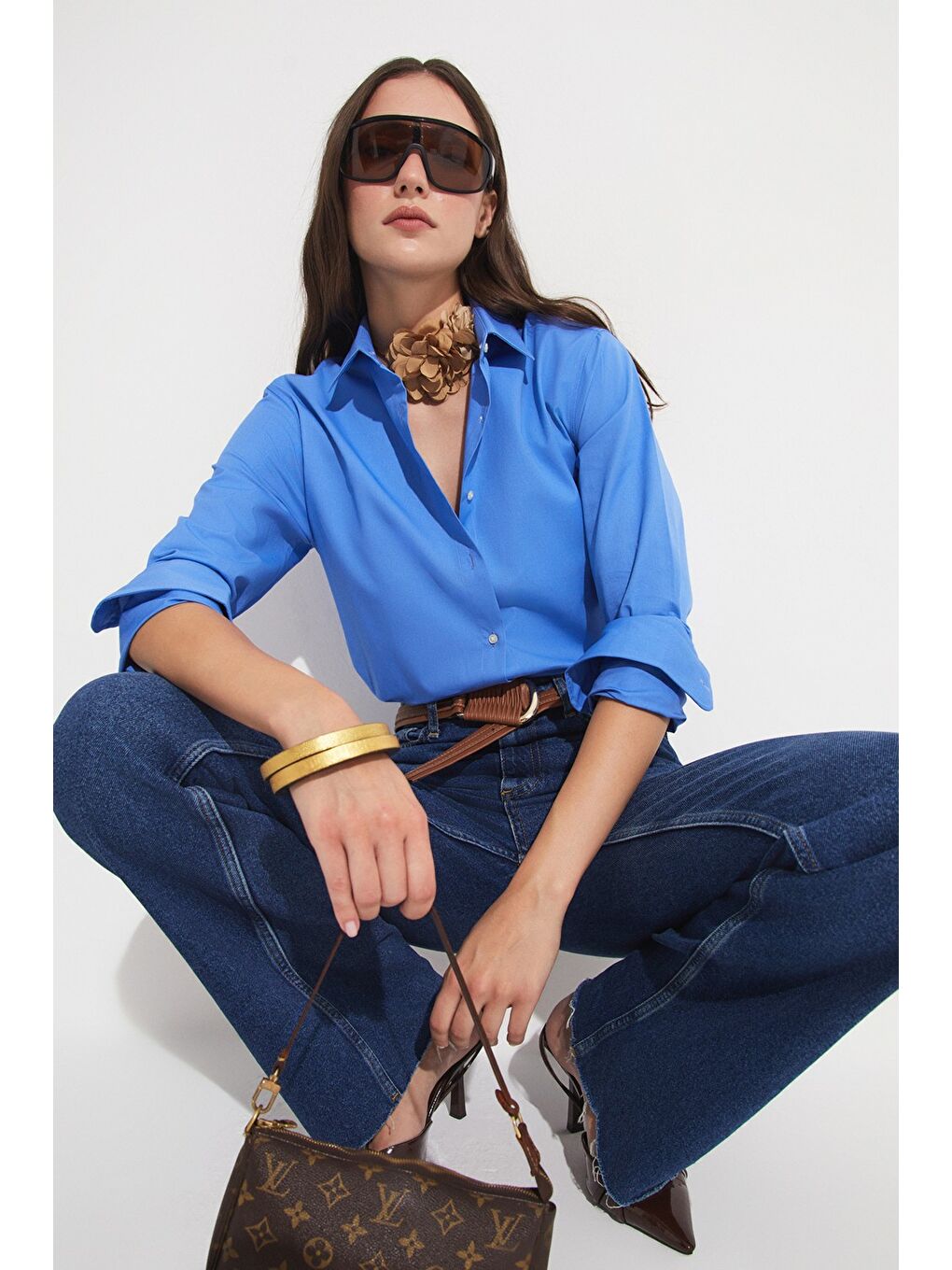 İndigo Exclusive Pamuk Basic Gömlek-1