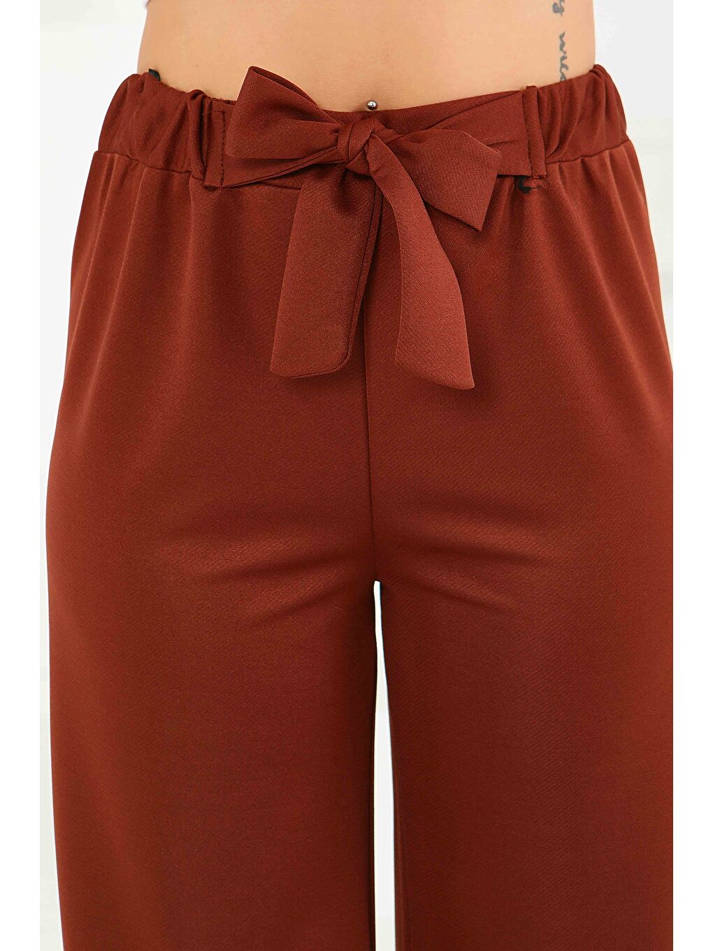 Kahverengi Önden Bağlamalı Pantolon Kahve - 27553-3