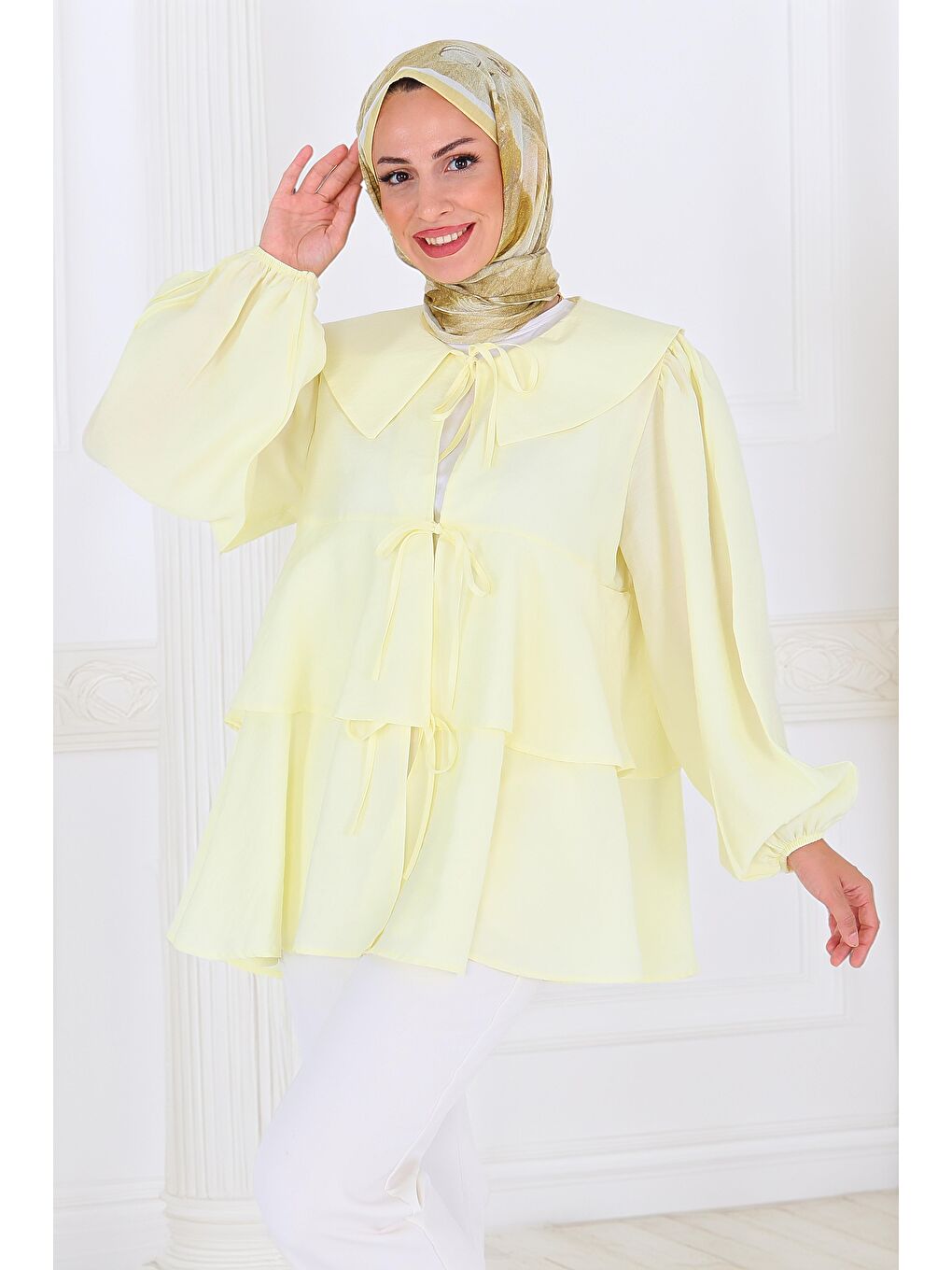 Sarı Bağlamalı Gömlek Sari - 27549-2