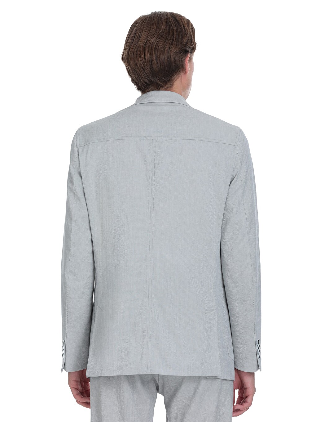 Gri Comfort Fit Mono Yaka Casual Takım Elbise-1