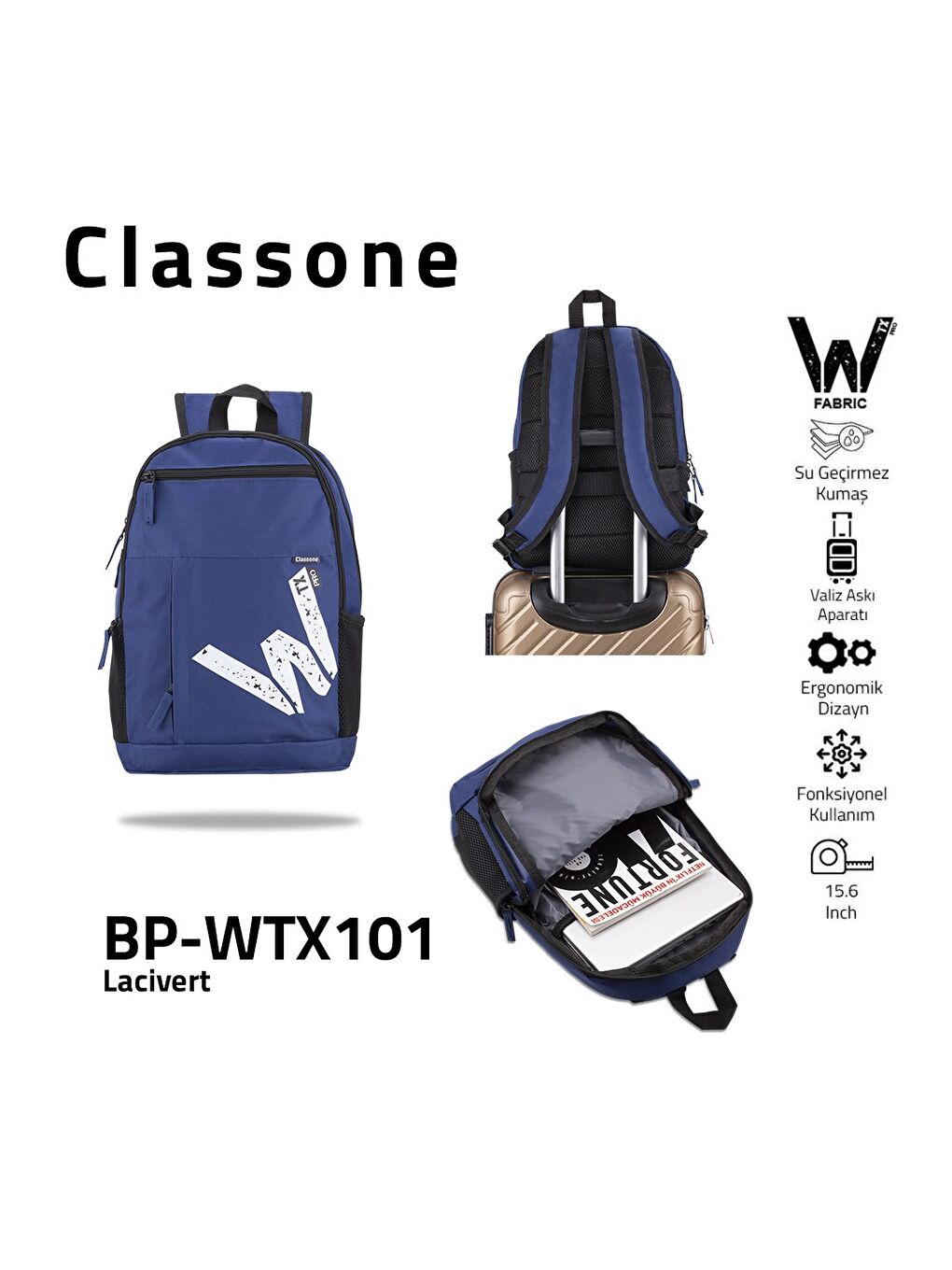 BP-WTX101 Wtxpro SERISI 15.6 Inch Macbook, Notebook, Laptop, Çantası-Lacivert-4
