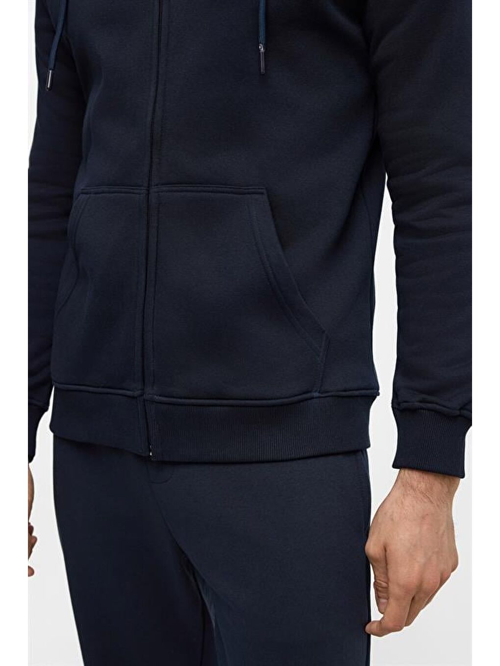 Lacivert Regular Düz Bisiklet Yaka Sweatshirt-7