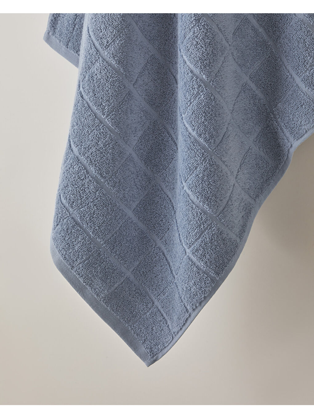 Chequer Pamuk Banyo Havlusu 80x150 cm Mavi-1