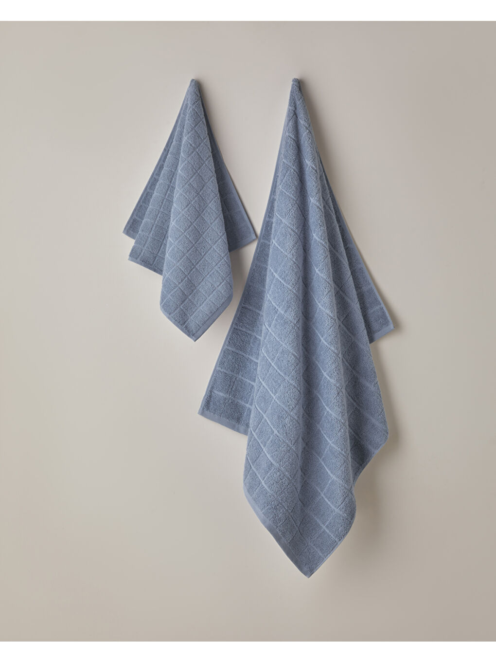 Chequer Pamuk Banyo Havlusu 80x150 cm Mavi-2