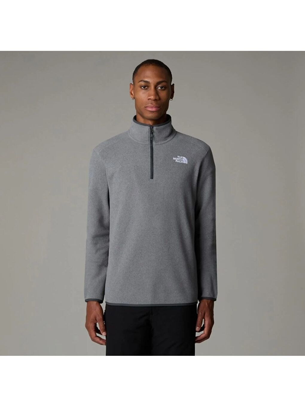 The North Face 100 Glacier 1/4 Zip Erkek Gri Dik Yaka Sweatshirt