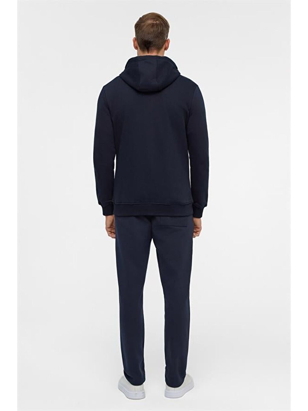 Lacivert Regular Düz Bisiklet Yaka Sweatshirt-11