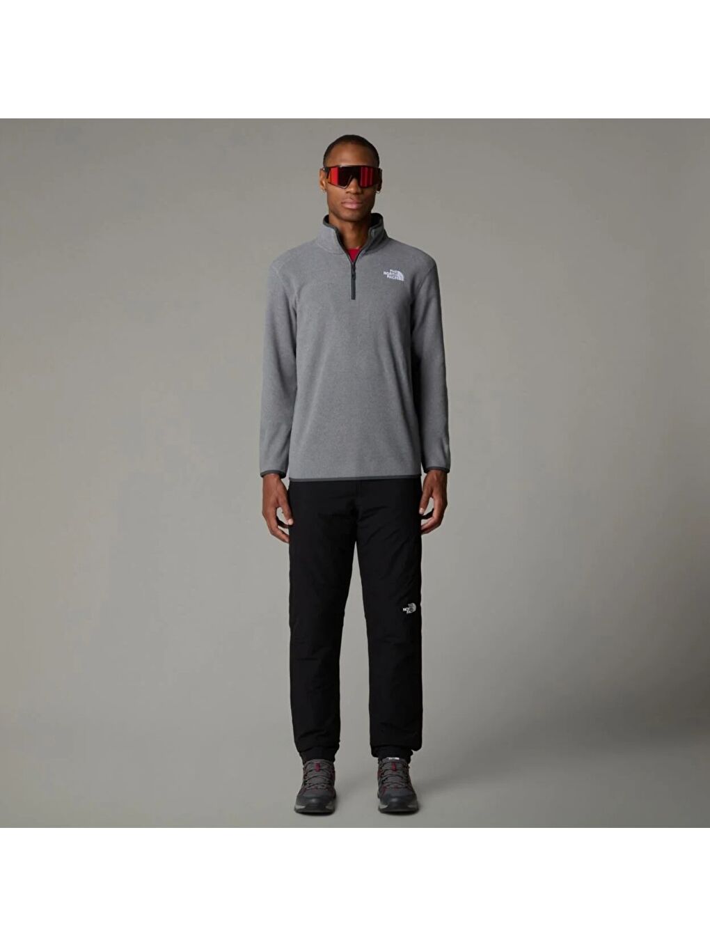 The North Face 100 Glacier 1/4 Zip Erkek Gri Dik Yaka Sweatshirt - 1