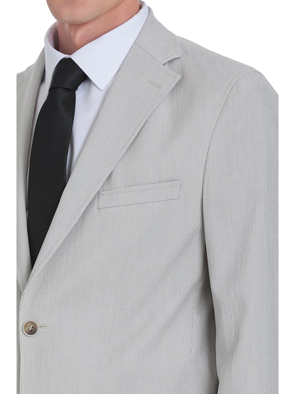 Bej Vizon Comfort Fit Mono Yaka Casual Takım Elbise-1