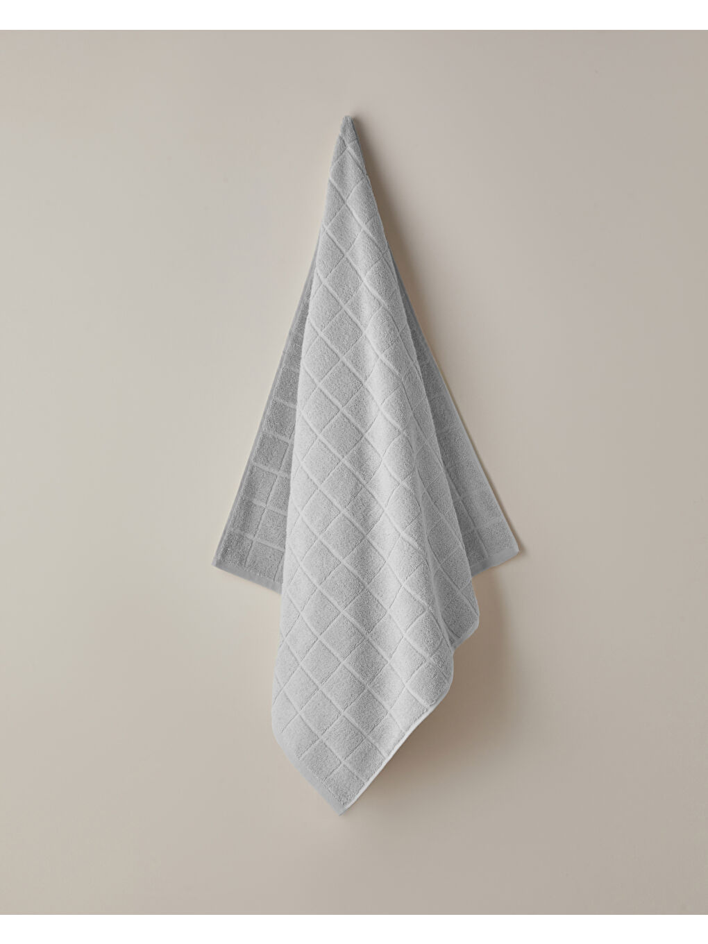 Chequer Pamuk Banyo Havlusu 80x150 cm Gri
