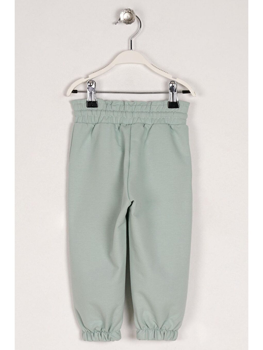 Lastik Paçalı Çağla Yeşil Renk Kız Çocuk Eşofman Tek Alt-1