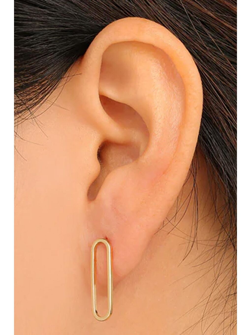 Sarı 18K Altın Kaplama Ataç Küpe-1