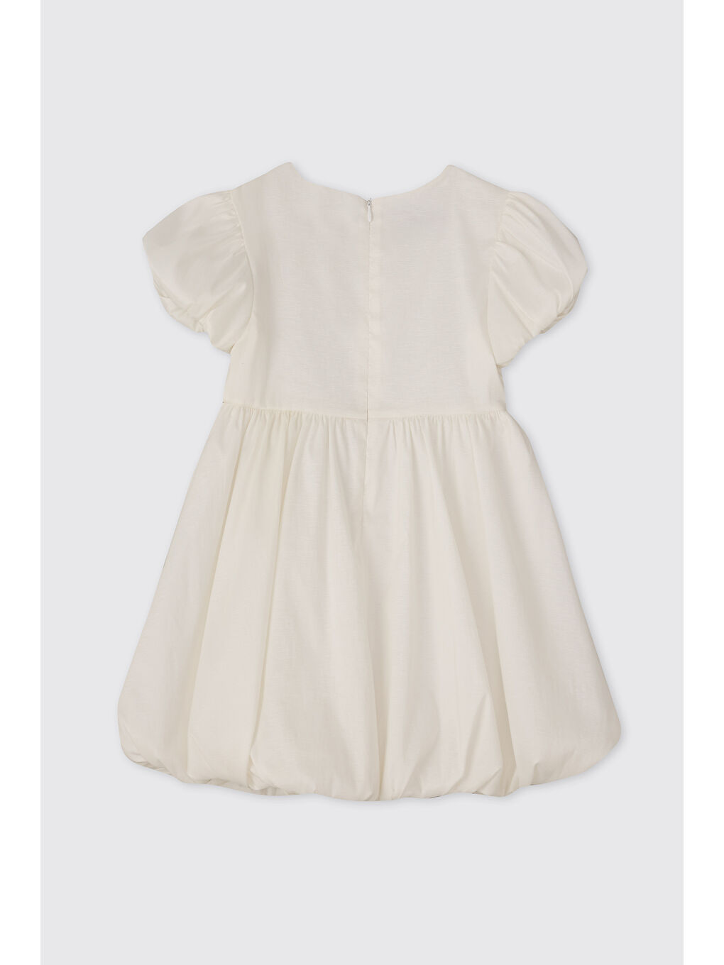 Kız Çocuk Aksesuar Detaylı Ekru Elbise-3