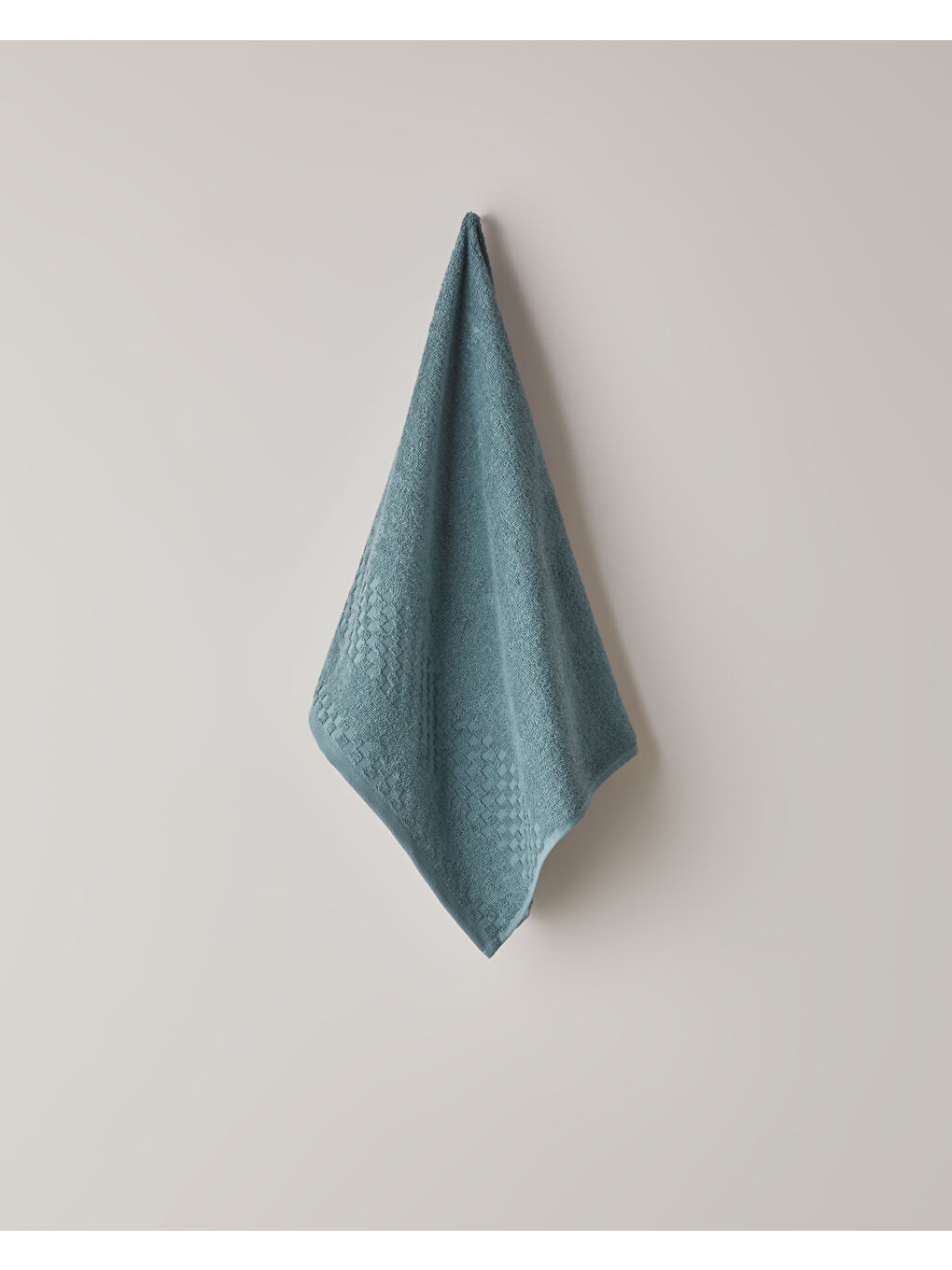 Border Check Pamuk Yüz Havlusu 50x80 cm Petrol