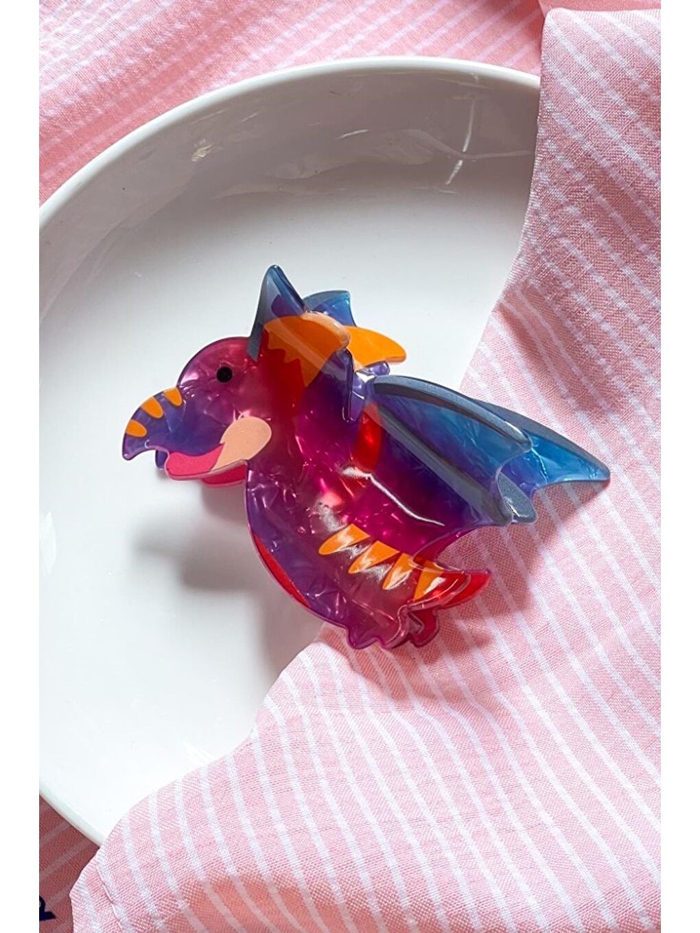 Karışık Sevimli Dinozor Figürlü Lüks Asetat Mandal Toka-1