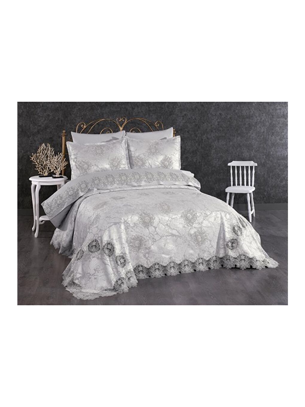 Asel Gelin Seti 7 Parça Gri-1