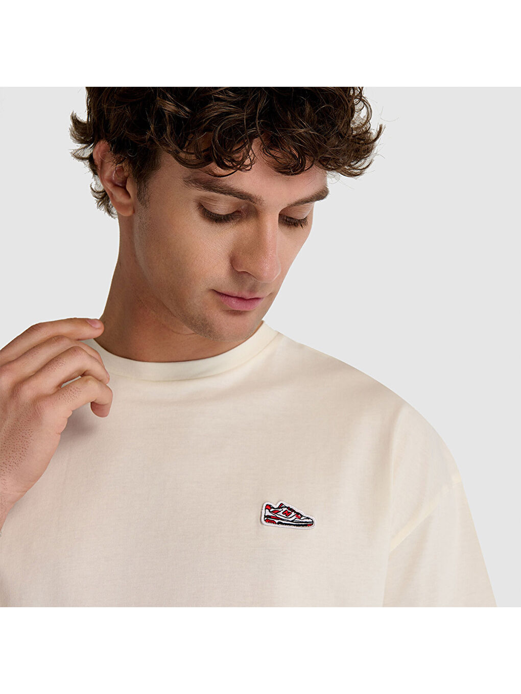 1512 Bej Yuvarlak Yaka Tişört-3