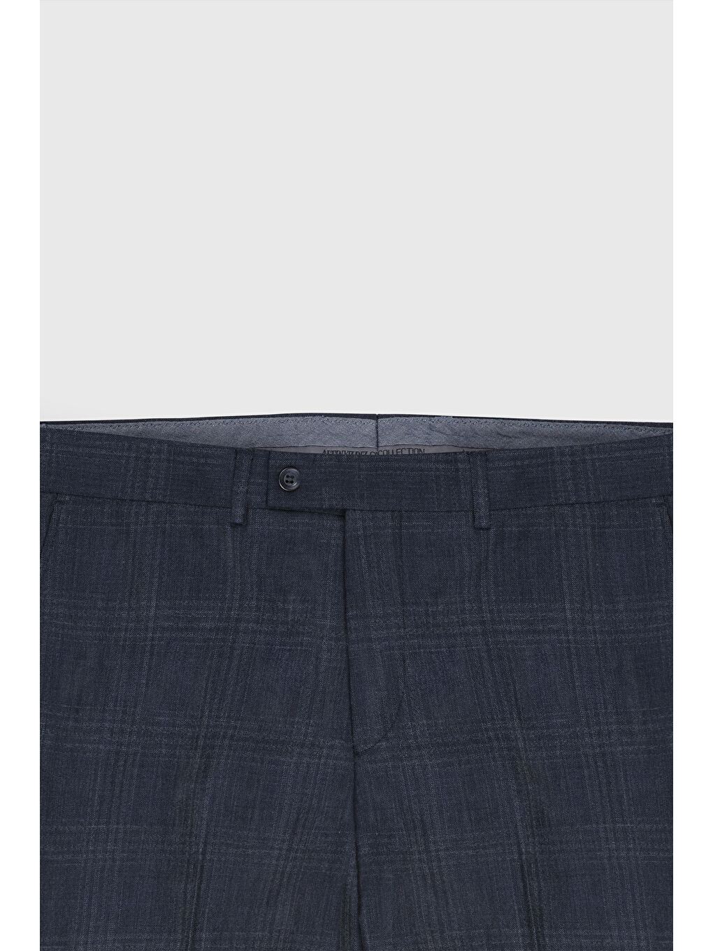Erkek Lacivert %100 Yün Slim Fit Dar Kesim Kırlangıç Yaka Kareli Kruvaze Takım Elbise-11