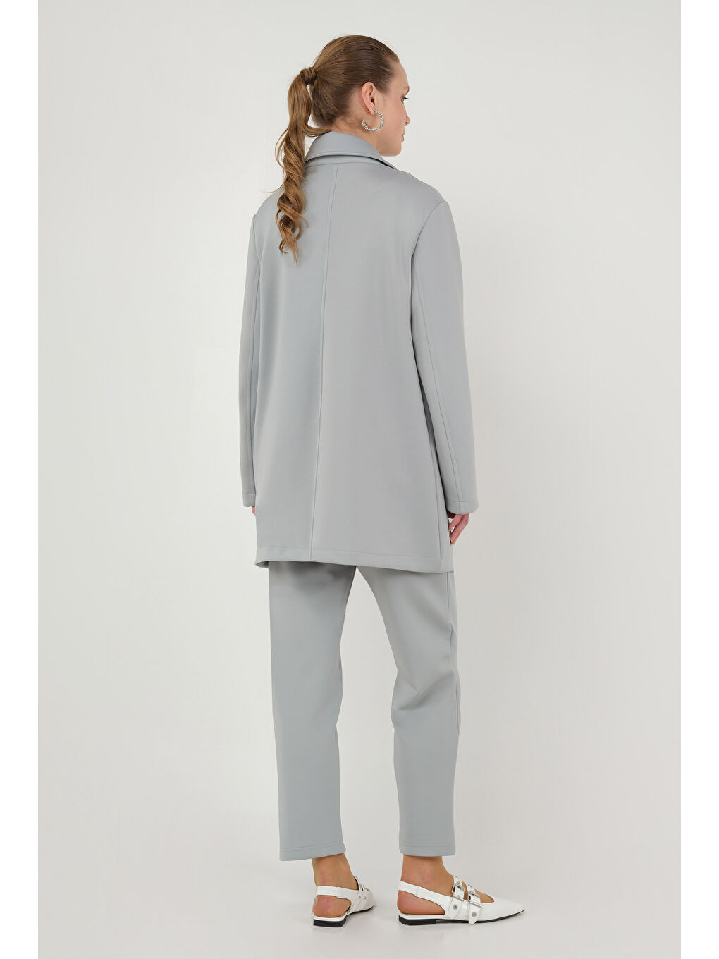 Scuba Ceket Açık Gri-3