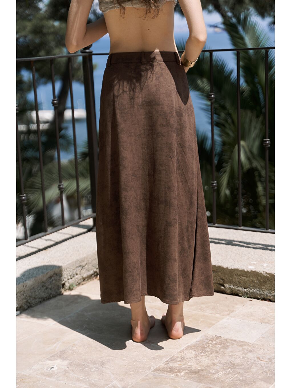 Kahverengi Garias Cepli Uzun Batik Desenli Kahve Etek-3