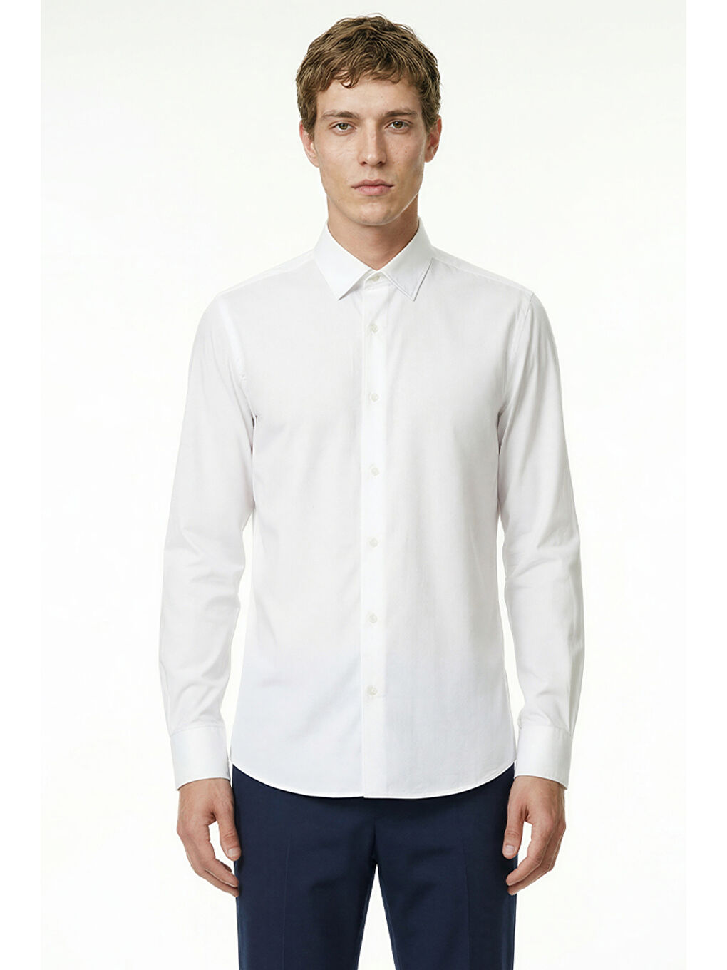 Erkek Lacivert Comfort Fit Rahat Kesim Yan Cepli Esnek Pantolon