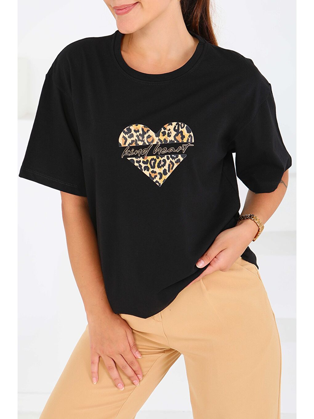 Baskılı Kısa Kollu T-Şhirt Siyah - 27546