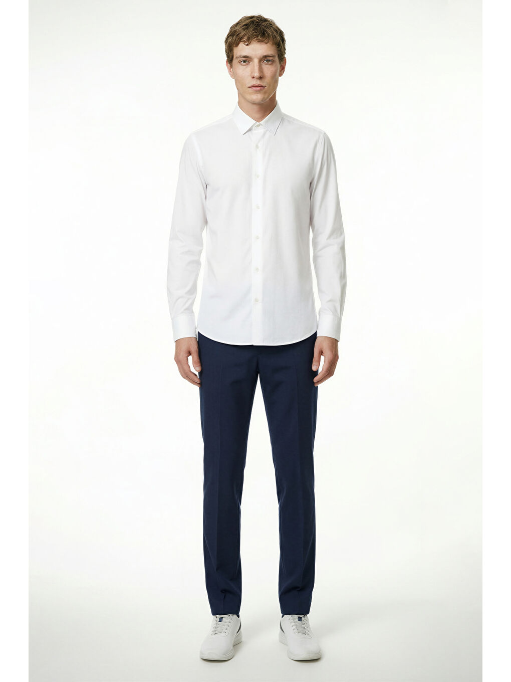 Erkek Lacivert Comfort Fit Rahat Kesim Yan Cepli Esnek Pantolon-1