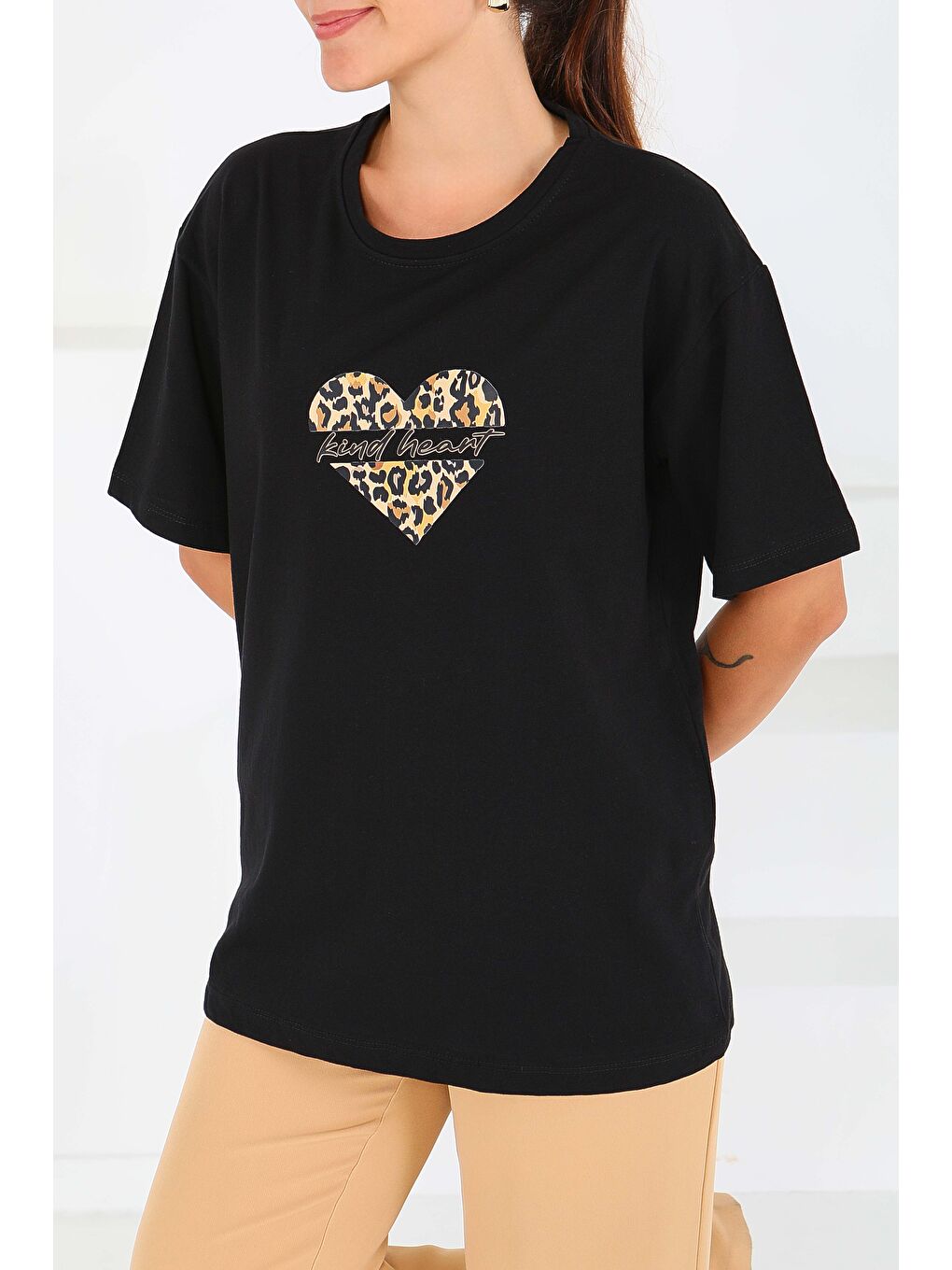 Baskılı Kısa Kollu T-Şhirt Siyah - 27546-1