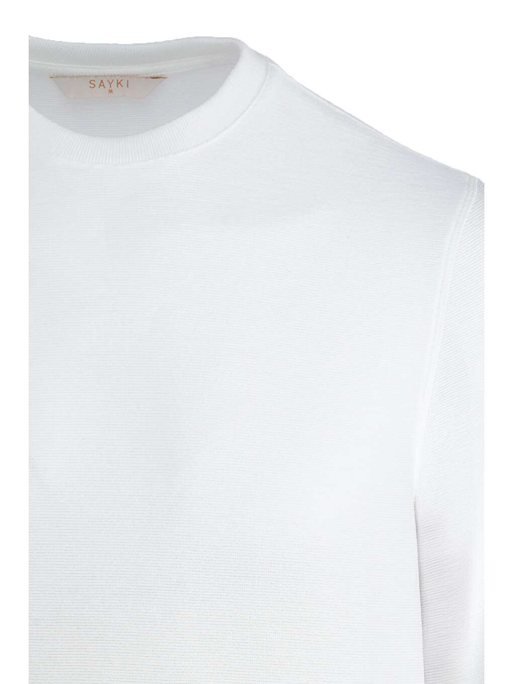 Beyaz Regular Fit Bisiklet Yaka Sweatshirt-2