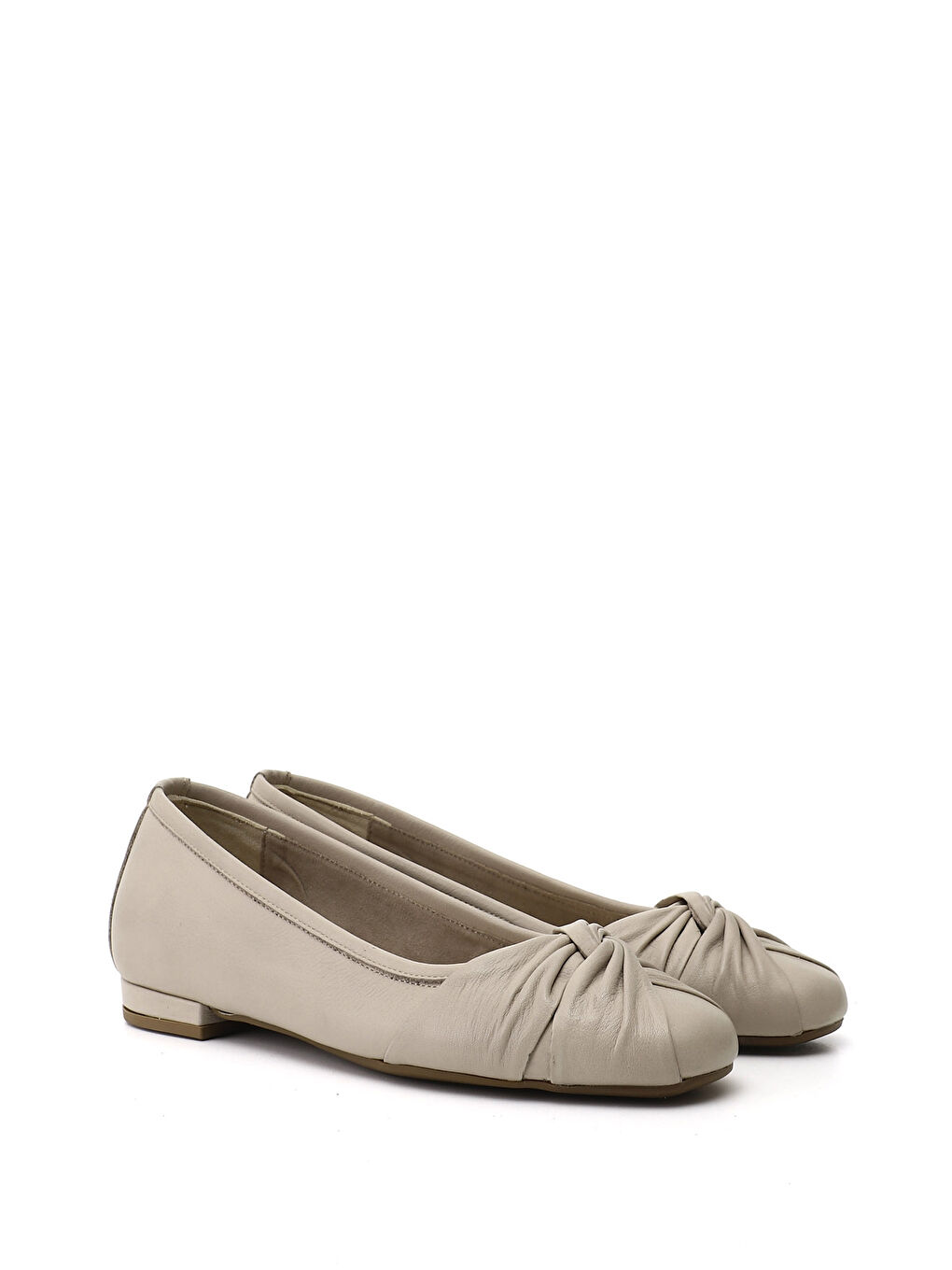 Bej Kadın YENİ BEJ Hakiki Deri Babet-1